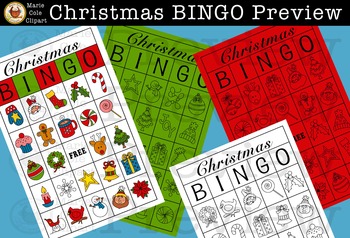 Christmas BINGO! Printable Game [Marie Cole Clipart] by Marie Cole Clipart