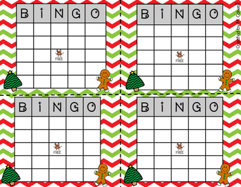 Christmas BINGO Template! 3 Sizes & 2 Designs! by Miranda Colwell