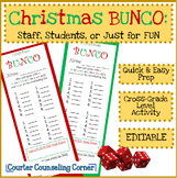 Christmas BUNCO Rules and Cards