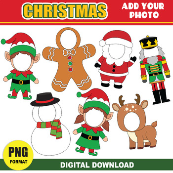 Christmas BUNDLE Add Your Own Photo | PNG Clipart for Bulletin Board ...