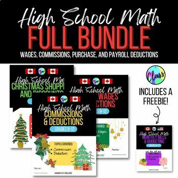 Preview of Christmas BUNDLE | High School Math | Canada