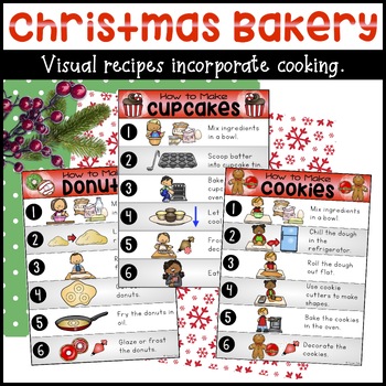 Christmas Bakery Dramatic Play w/ Visual Recipes for Christmas Cookies