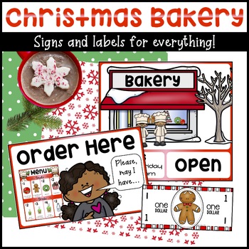 Christmas Bakery Dramatic Play w/ Visual Recipes for Christmas Cookies