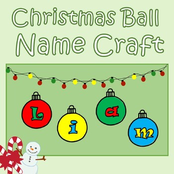 Preview of Christmas Ball Name Craft | Holiday Name Craft