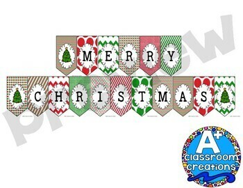 Christmas Banner by A Plus Classroom Creations | TpT