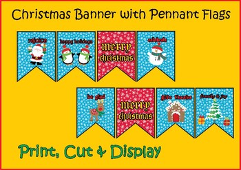 Christmas Banner - Pennant Flags - Printable - Christmas Decor | TpT