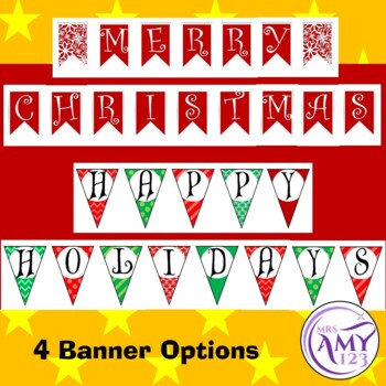Christmas Banners and Colouring/Coloring in Pages by Mrs Amy123 | TPT