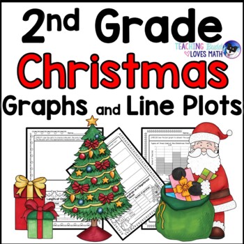 Preview of Christmas Bar Graphs Picture Graphs and Line Plots 2nd Grade
