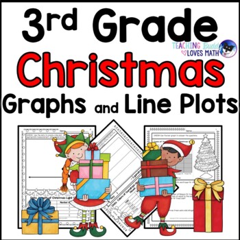 Preview of Christmas Bar Graphs Picture Graphs and Line Plots 3rd Grade