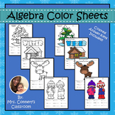 WINTER MATH | Basic Algebra Color Sheets (distribute, comb