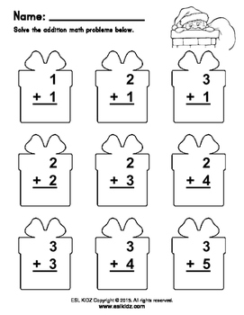 Christmas Basic Math and Templates by ESL Kidz | TPT