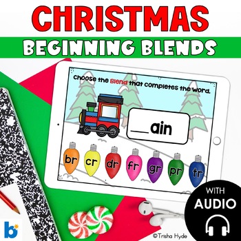 Preview of Christmas Beginning Consonant Blends Boom Cards