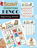 Christmas Beginning Sounds Bingo- Scout the Sloth
