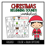 Christmas Beginning Sounds Worksheet
