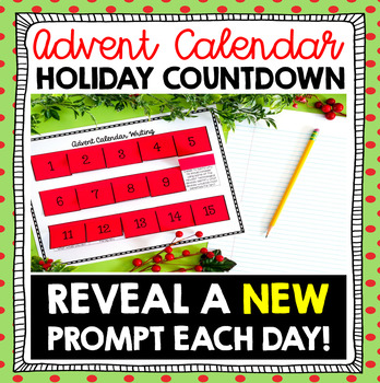 Preview of Christmas Bell Ringer: Advent Calendar Interactive Notebook Writing Prompts