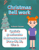 Christmas Bell Work for Kindergarten