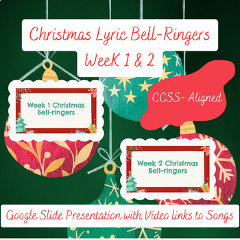 Preview of ELA Christmas Bell-ringers Week 1 and Week 2- Digital Resource