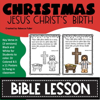 Christmas Bible Lesson Christ's Birth (Preschool Kinder) by Teaching ...