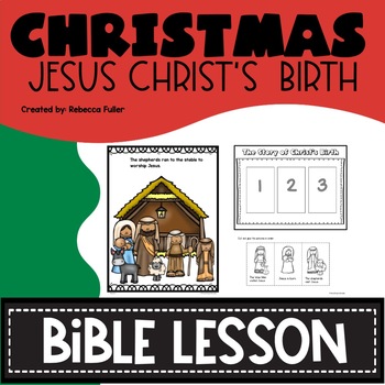 Preview of Christmas Bible Lesson Jesus Christ's Birth (Preschool Kindergarten)