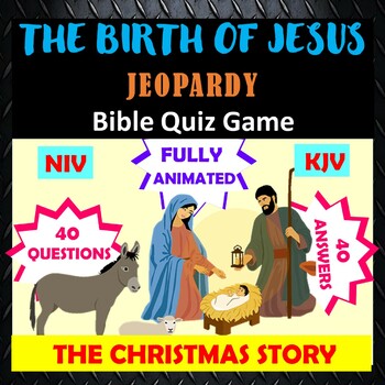 Preview of Christmas Bible Lesson The Birth of Jesus Jeopardy PowerPoint Digital Game 