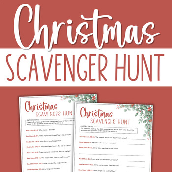 Christmas Bible Nativity Story Scavenger Hunt Printable Activity | Advent