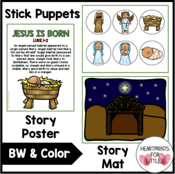 Christmas Bible Story Retelling Activities | Jesus is Born, Birth of Jesus