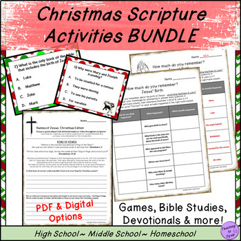 Preview of Christmas Bible Story Worksheet & Activities BUNDLE