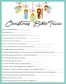 Christmas Bible Trivia Game Download By 31 Flavors Of Design Tpt