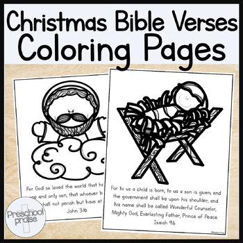 Preview of Christmas Bible Verses Coloring Pages - Christian Preschool Ministry Curriculum