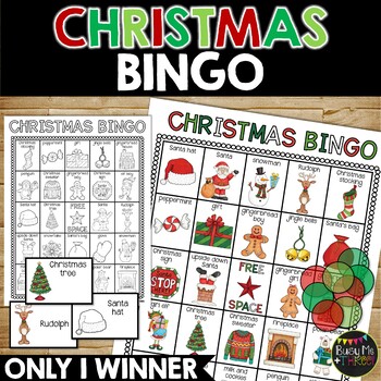 Preview of Christmas Bingo Activity Game 25 Different Bingo Cards for Class Party