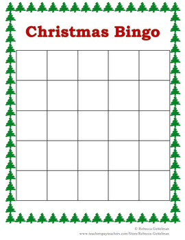Christmas Bingo by Rebecca Gettelman | Teachers Pay Teachers