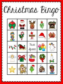 Christmas Bingo (30 different playing cards & calling cards included!)