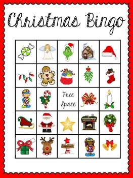 Christmas Bingo (30 different playing cards & calling cards included!)