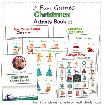 Christmas Bingo, Card and 4 Corner Game Activity Booklet | TpT