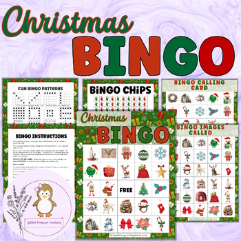 Christmas Bingo Cards Activity Game for Classroom Parties - 5x5 | TPT