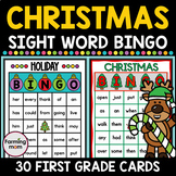 Christmas Bingo Cards Sight Word Games 1st Grade Reading D