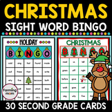 Christmas Bingo Cards Sight Word Games 2nd Grade Reading D