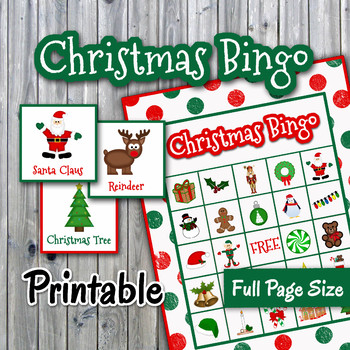 Christmas Bingo Cards and Memory Game - FULL PAGE - Printable - Up to ...