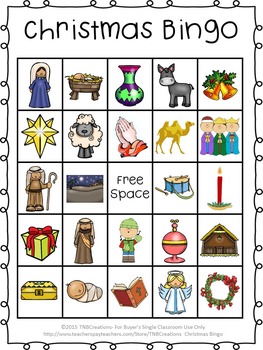 Christmas Bingo by TNBCreations | Teachers Pay Teachers