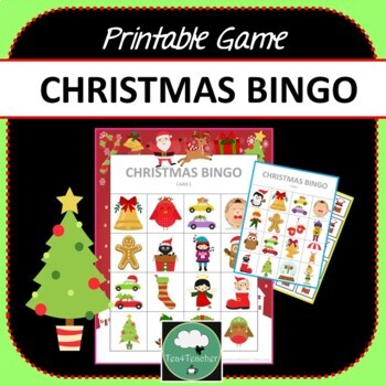 CHRISTMAS BINGO GAME Two Designs + Options for Distance Learning ...