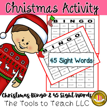 Preview of Christmas Bingo 45 Sight Words Reading Game No Prep