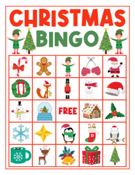 Christmas Bingo Game Activities Worksheet Printable by AKAlice Teacher