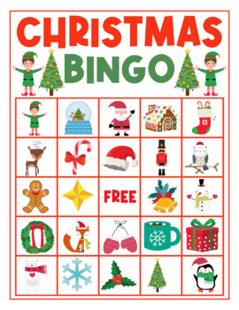 Christmas Bingo Game Activities Worksheet Printable by AKAlice Teacher