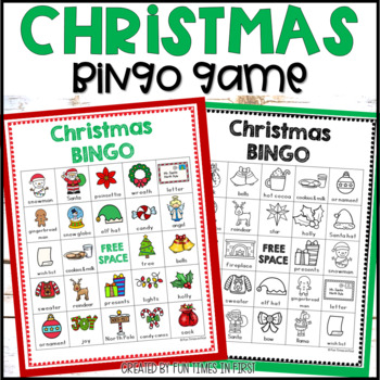 Christmas Bingo Game | Holiday Vocabulary Center Activity | Class Party ...