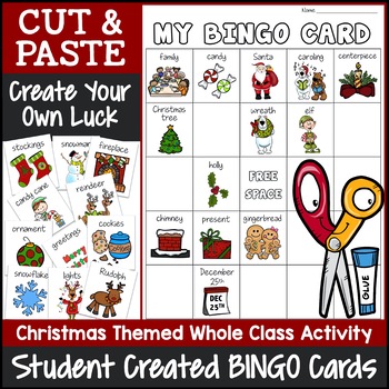 Preview of Christmas Bingo Game | Cut and Paste Activities Bingo Template