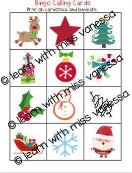 Christmas Bingo Game - Preschool Pre-K Kindergarten by Learn With Miss ...