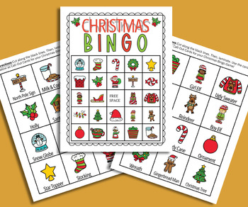 Christmas Bingo: Game Printable by DigiColoringArt | TPT