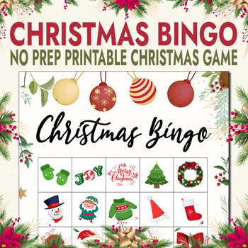 Christmas Bingo Game Printable No Prep, 25 Sheets Christmas Bingo ...
