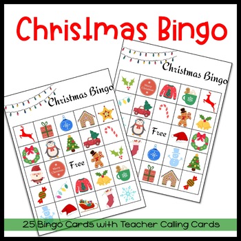 Christmas Bingo Game with Calling Cards by Taylor Made for Elementary