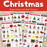 Christmas Bingo Game with Real Pictures December Vocabular